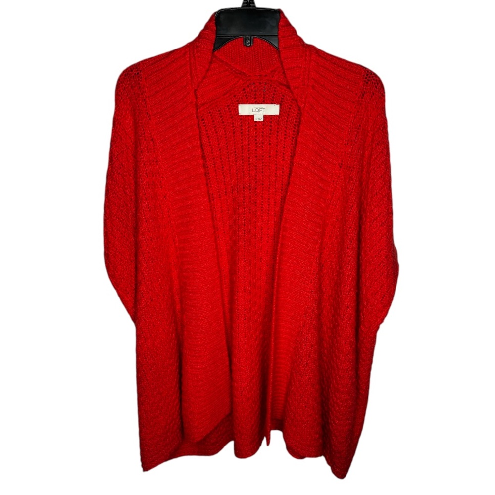 Ann Taylor LOFT Small Cardigan Sweater Vest Sleeveless Open Front Wool Blend